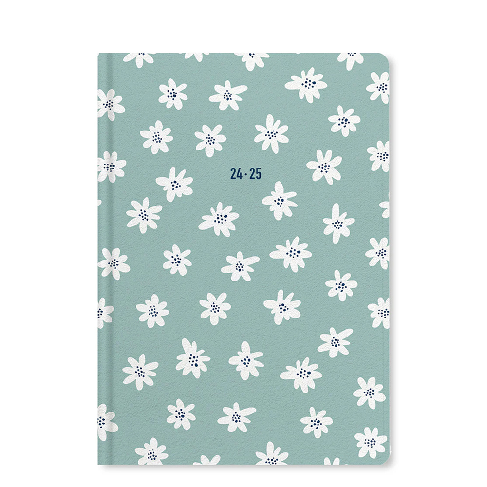 Letts Daisies A6 Day to a Page Diary with Appointments 2024-2025